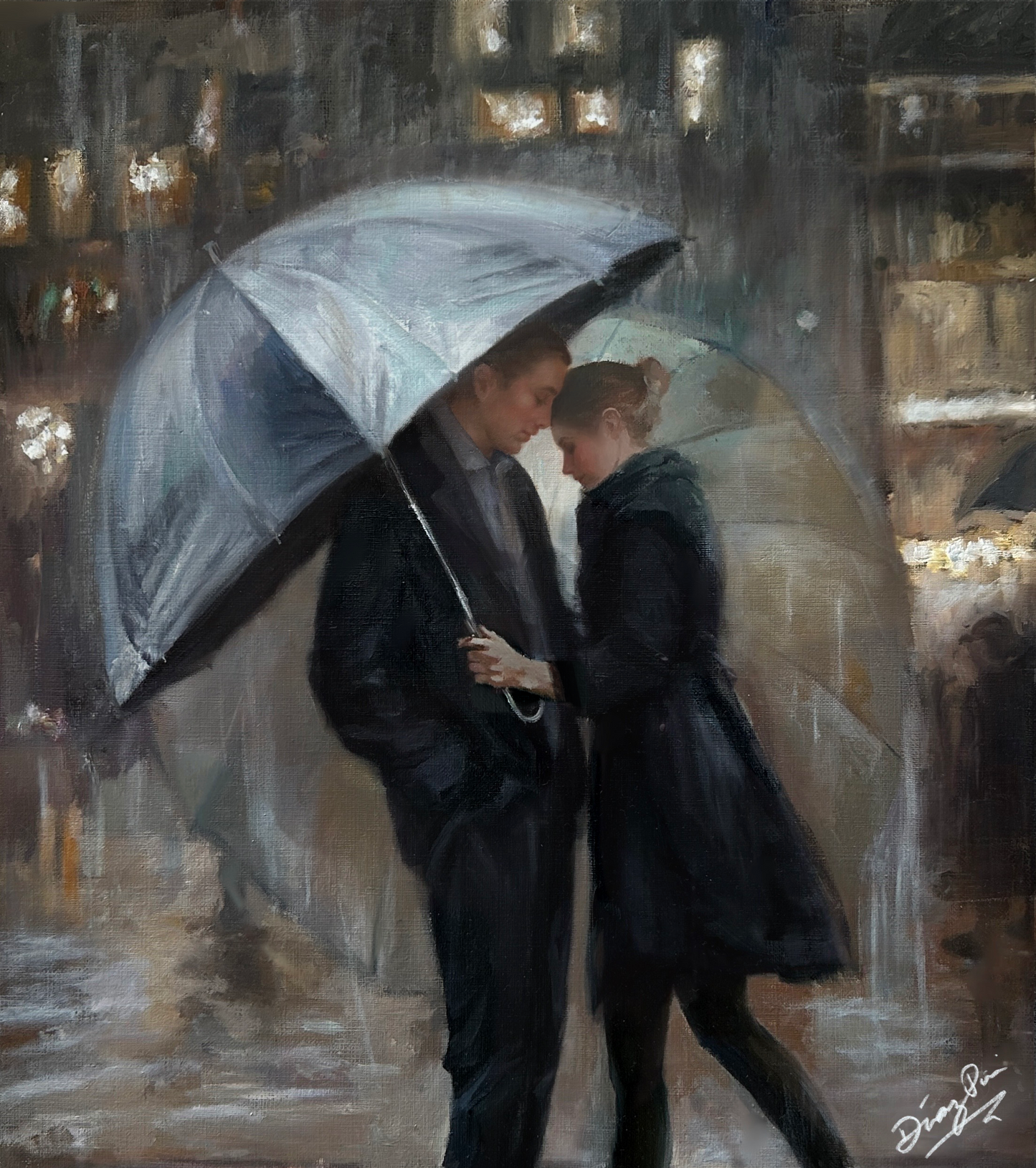 Rainy Day Original Oil Painting