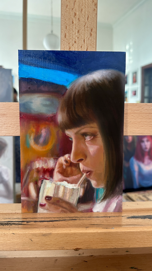 Pulp Fiction Mia Wallace Oil Painting