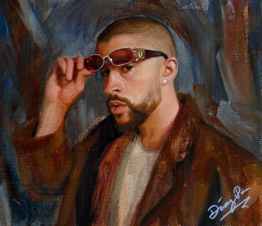 Bad Bunny Oil Painting