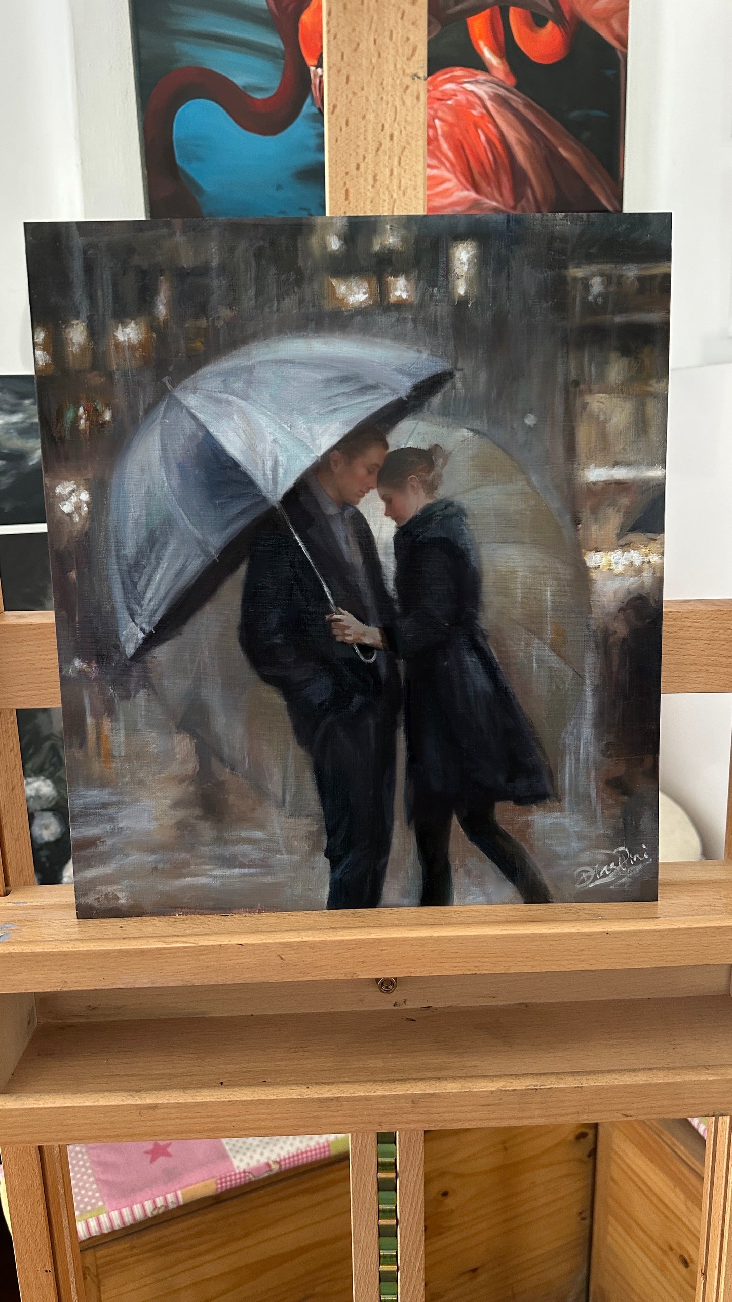 Rainy Day Original Oil Painting