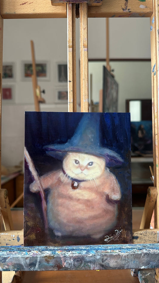 Cat wizard Oil Painting