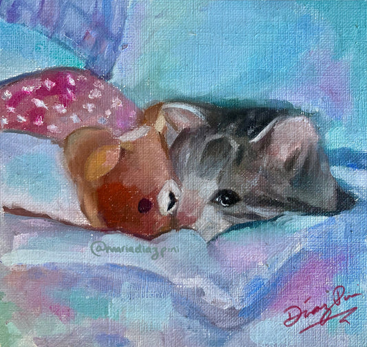 Sad kitten Oil Painting