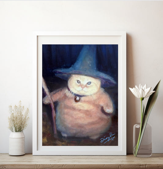 Cat Wizard Art Print