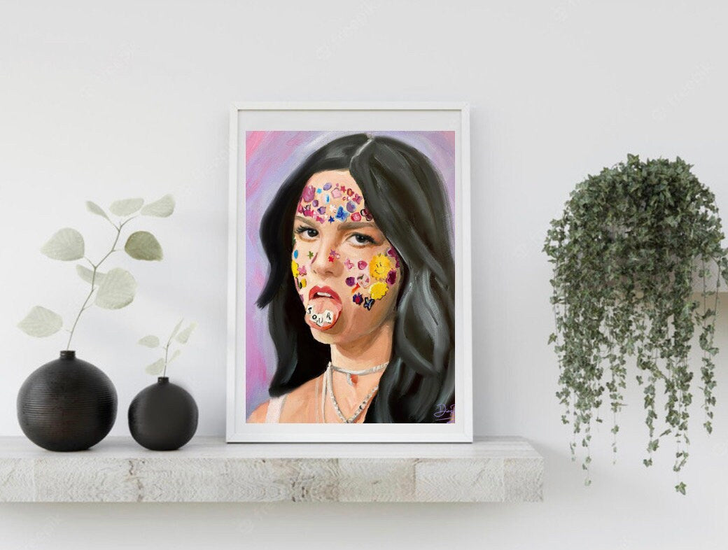 Olivia Rodrigo Art, Olivia Rodrigo Print, Olivia Sour, Olivia Rodrigo fan art, Olivia Rodrigo merch, music art print, music poster, painting