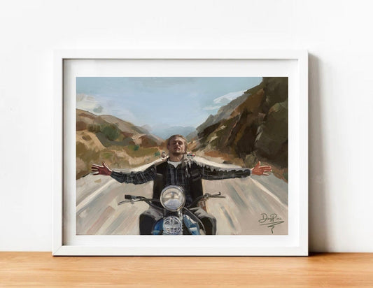 Sons of Anarchy Art Print, Jax Teller, sons of anarchy art, Jax Teller poster, tv show art, Charlie Hunnam, oil painting, gift for him