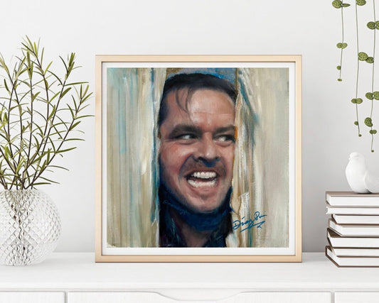 Jack from The Shinning Art Print, The shinning poster, The Shinning Artwork, oil painting, Halloween, horror movie poster, Here’s johnny