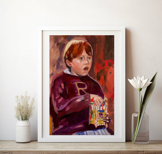 Ron Weasley Portrait, Ron Weasley Art, Ron Weasley Poster, Hogwarts Christmas, Hogwarts art, Potterhead gift, artwork, wall art, art print