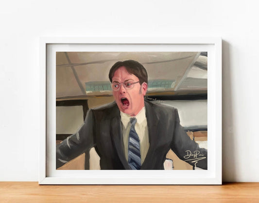 Dwight Schrute Art Print, The Office Art Print, The Office poster, funny art, the office artwork, oil painting, Dwight Schrute art